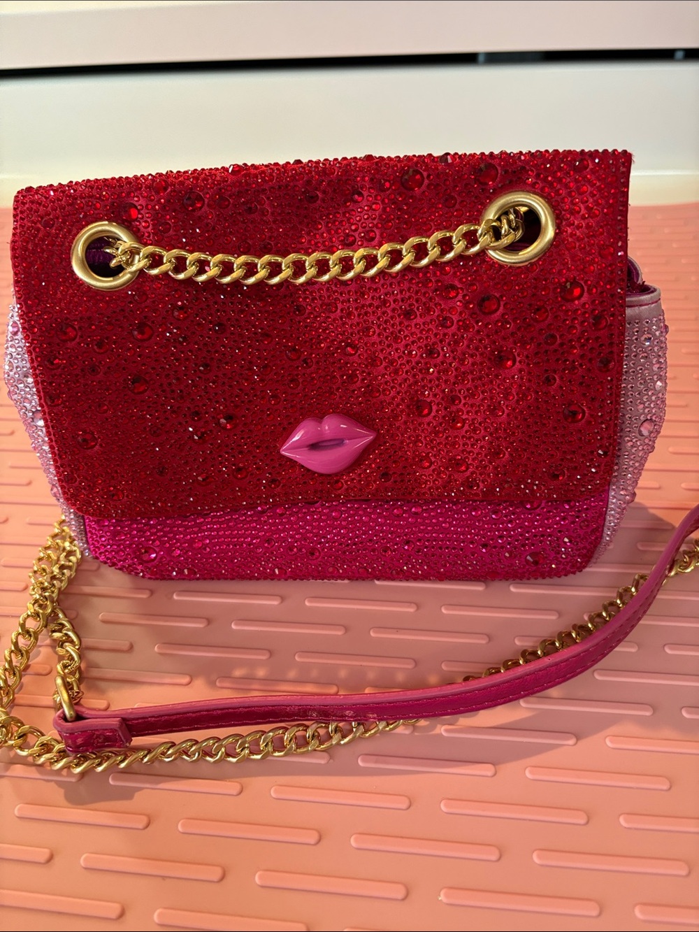 BETSEY JOHNSON MULTI-COLOR RHINESTONE BAG